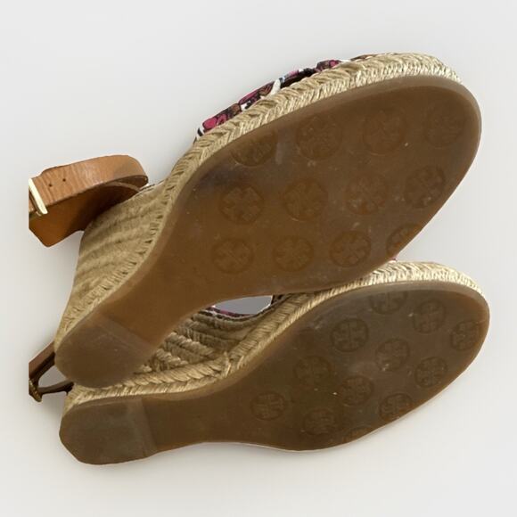 Tory Burch  Size 10 Women's Pink LillyPad Straps Espadrille Wedge Sandals - Picture 8 of 8